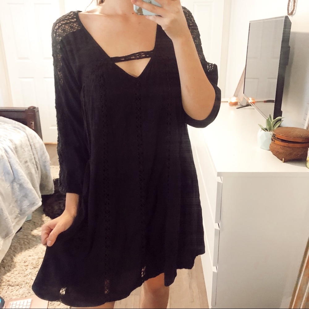 American Eagle Long Sleeve Crochet Dress Size S